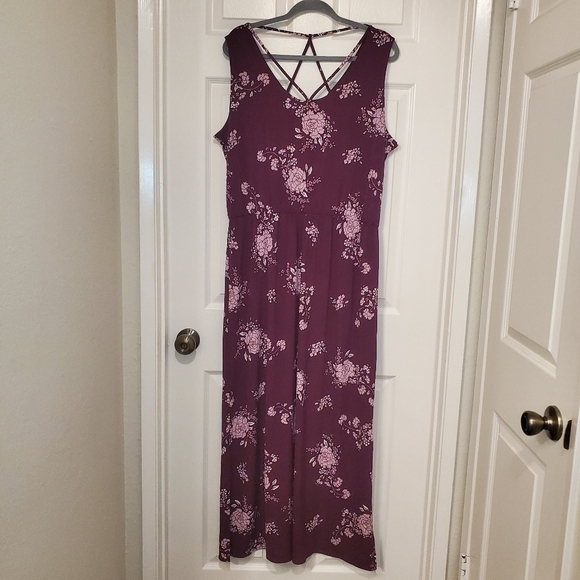 Maurices Floral Strappy Neck Maxi Dress Sz 0X - Picture 2 of 10